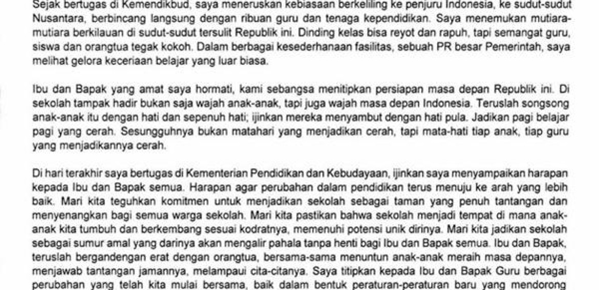 PESAN PAK ANIES BASWEDAN UNTUK PENDIDIK DI NEGERI INDONESIA